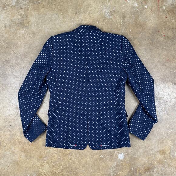 J.Crew Regent Blazer Women’s Size 4 Navy White Polka Dot Linen Jacket - Picture 5 of 12
